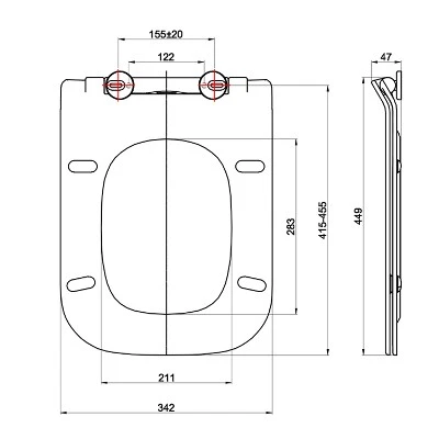 Square Shaped Toilet Seat size Square Shaped Toilet Seat size